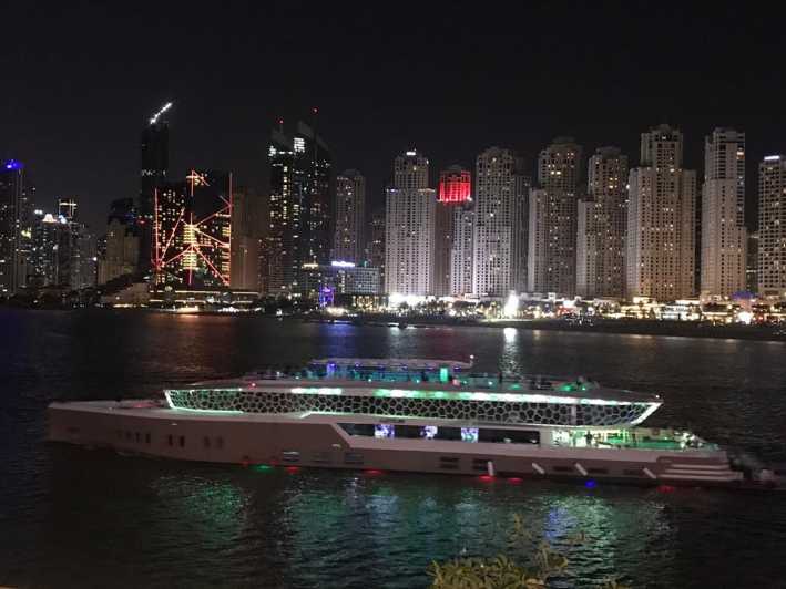 mega yacht cruise with buffet dinner dubai