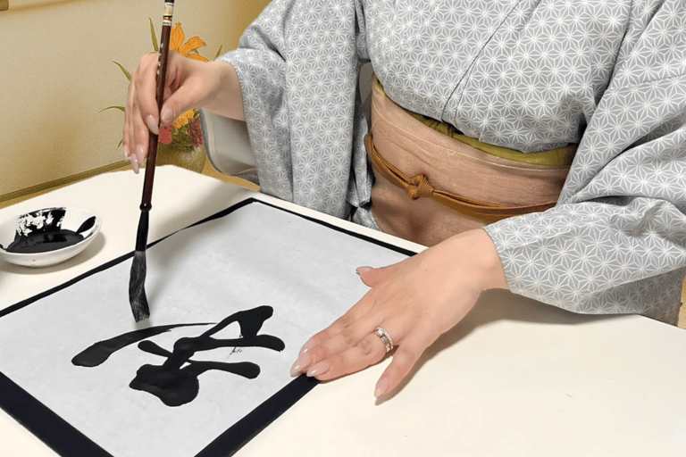 Kyoto: FUN Calligraphy Experience – Launch Special! Private Authentic Shodo Experience near Ninnaji Temple