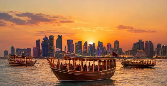 Traditional Sunset Dhow Cruise with Dinner and Doha Skyline View