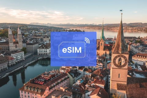 Zurych: Szwajcaria/Eurpoe eSIM Mobilny pakiet danych w roamingu1 GB/ 7 dni: 42 kraje europejskie