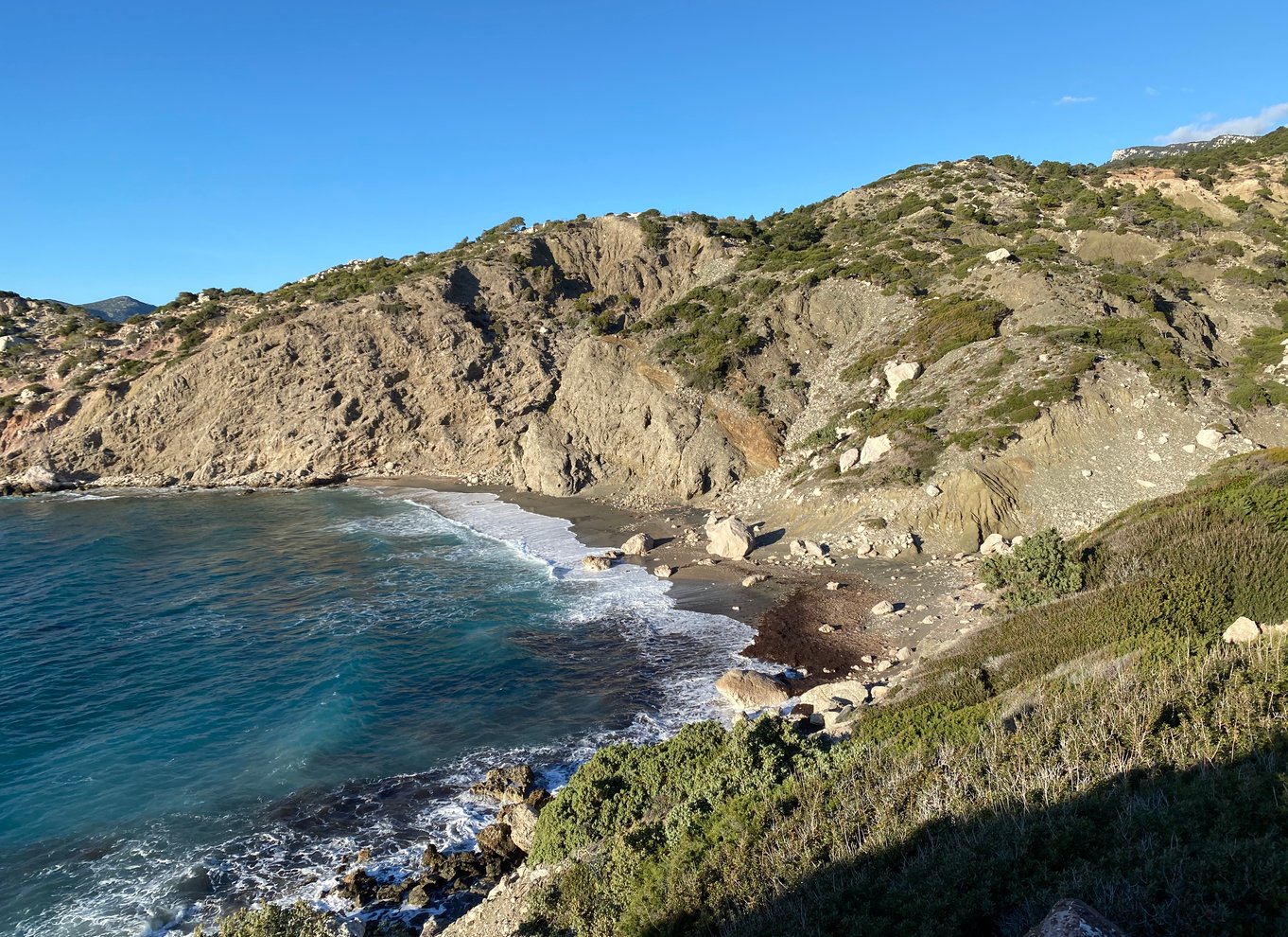 Monolithos: Lille gruppevandring og solnedgang ved Monolithos Slot