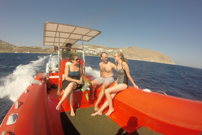 Mykonos: prywatna wycieczka łodzią i morskie safari z rurką