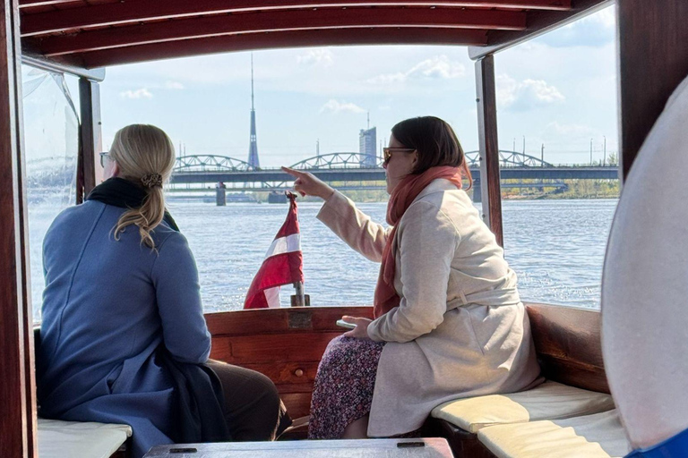 Riga: Canal and River Cruise with Old Town Transfer & Drink Boat Evening Tour with Old Riga Transfer & Welcome Drink