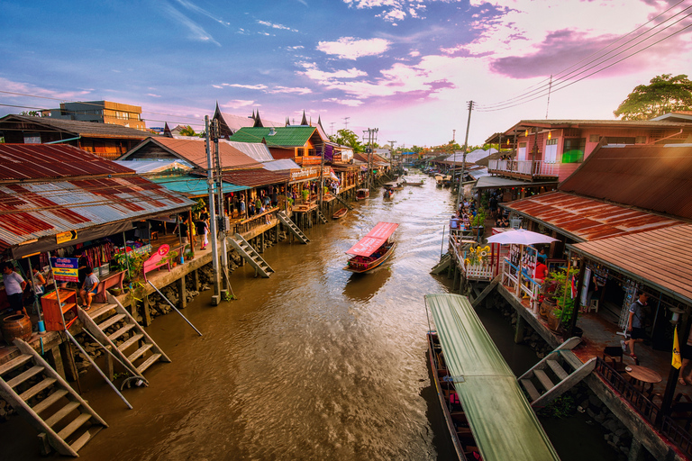 Bangkok : temple du dragon, temple des racines et marché flottant