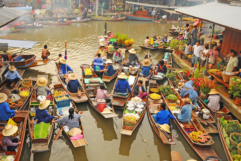 Bangkok: templo del dragón, templo de las raíces y mercado flotante