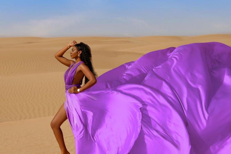 Dubaj: sesja zdjęciowa w latającej sukienceSesja zdjęciowa w latającej sukience w Dubaju