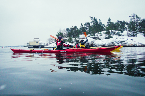 Stoccolma: Kayak invernale, Fika svedese e sauna caldaTour invernale in kayak