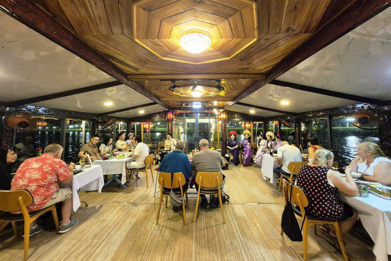 Hue: Night Cruise, 7 Course Dinner & Music on Perfume River Hue: Night Cruise, 7 Course Dinner & Music on Perfume River