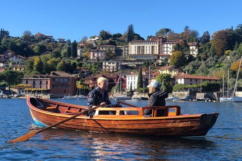 Bellagio: Experiencia de remo en barco de madera antiguo en el lago Como