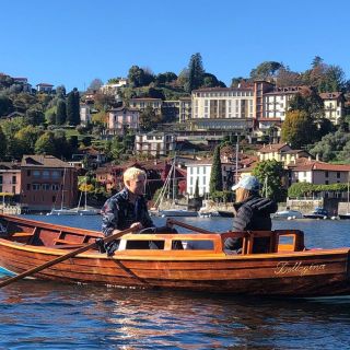Bellagio: Esperienza di canottaggio in barca in legno d'epoca sul Lago di Como