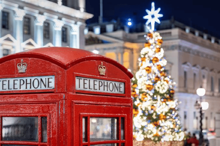 Londres : Visite nocturne des lumières de Noël en bus à toit ouvertDépart du London Eye