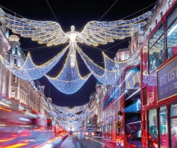 Londres : Visite nocturne des lumières de Noël en bus à toit ouvert