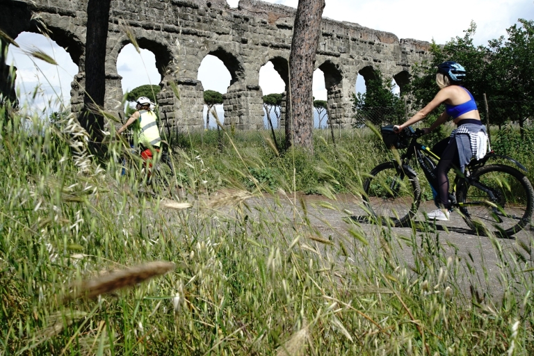 Roma: tour privado en bicicleta eléctrica de día completo por Appian Way y lago AlbanoTour en francés