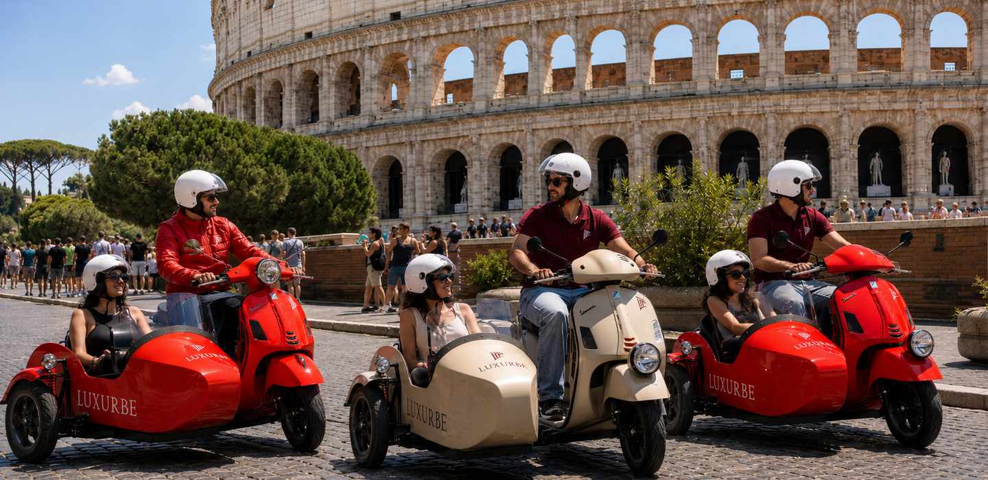Vespa-Tour mit Beiwagen: Rom im Schnelldurchgang Vespa-Tour mit Beiwagen: Rom im Schnelldurchgang