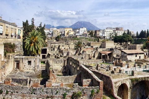 Van Napels: Pompeii en Herculaneum Tour met lokale lunch