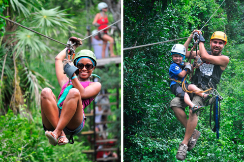 Tirolinas y aventura 4x4: tour de un día desde Cancún