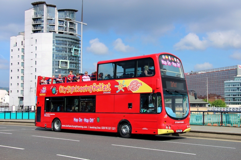 Belfast : visite à pied de la ligne de service et visite en bus à arrêts multiples