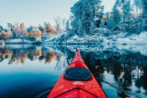 Stockholm : kayak d'hiver dans l'archipel et expérience Fika