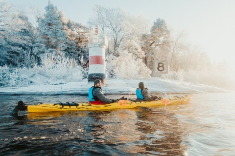 Sztokholm: 3-godzinny zimowy kajakarstwo i doświadczenie Fika