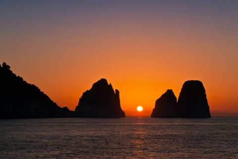 From Sorrento: Capri Sunset Boat Tour