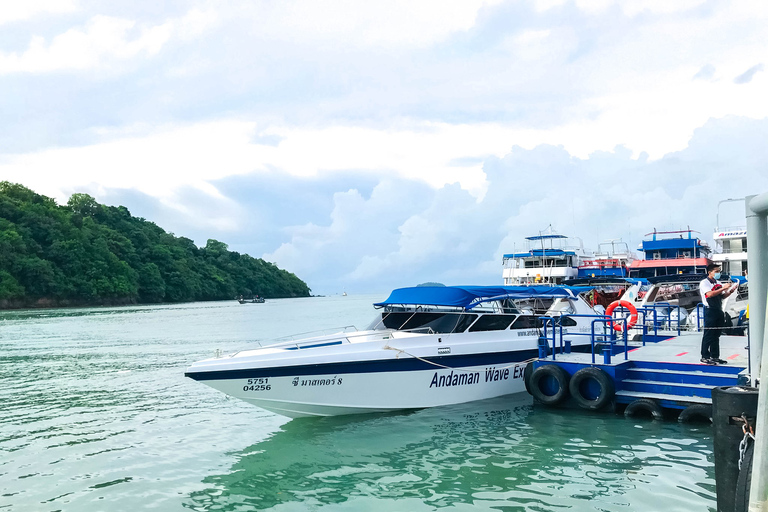 Phi Phi-eilanden: transfer per speedboot naar PhuketEnkele reis: Phi Phi Laemtong Beach naar Phuket met ontmoetingspunt