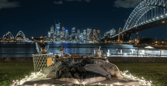 Luxuriöses Picknick für 2 mit Blick auf den Hafen von Sydney in Kirribilli