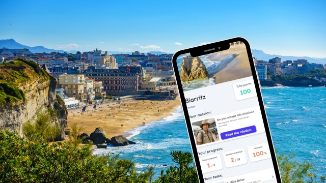 Visit Biarritz City Exploration Game & Tour on your Phone in Iraty, France