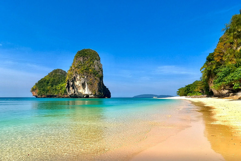 Krabi: Passeio pelas 4 ilhas em um barco de cauda longaPonto de encontro na praia de Railay