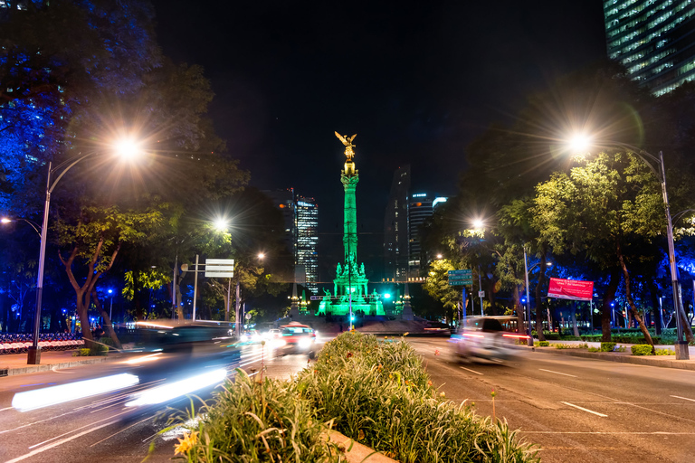 Mexico City at Night Walking tour with optional Torre Latino Private Tour with Torre Latino Viewpoint