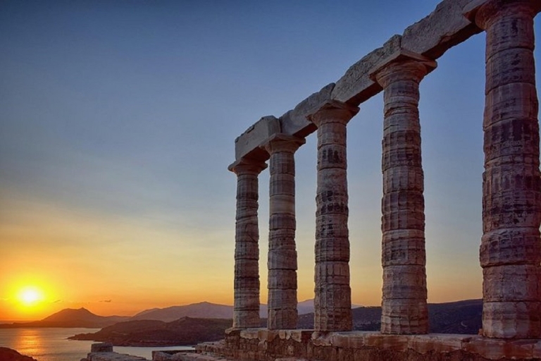 D'Athènes: excursion privée d'une journée au cap Sounion au coucher du soleilDepuis Athènes : visite privée du cap Sounion au coucher du soleil