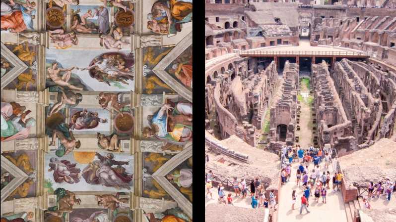 ローマ：バチカン ＆ コロッセオ お得な1日ツアー