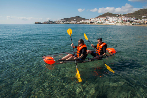 3 horas de passeios guiados em caiaques transparentesSan José, Almeria: Tours guiados em caiaques transparentes