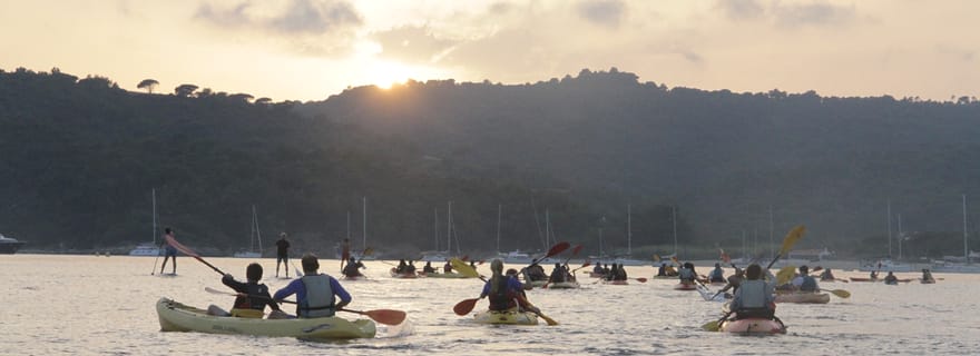Excursion en kayak au coucher du soleil dans le golfe de Saint-Tropez