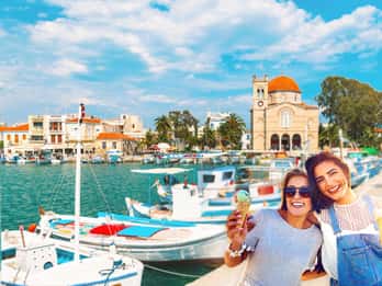 Athene: Dagtrip met gids naar het eiland Aegina met zwemmen