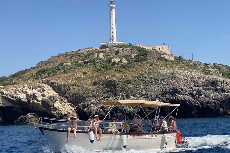 From Leuca: Adriatic Boat Tour with Ionian Caves & Swimming Leuca: tour Adriatic + Ionian caves 3 h ( low season)