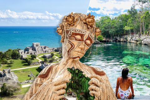 Rovine di Tulum, 4 cenotes e tour di un'intera giornata di esperienze Maya