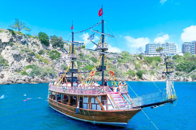 Antalya: Düden Waterfalls Boat Trip with Lunch & Drinks Snecic Boat Tour / with Hotel Transfer