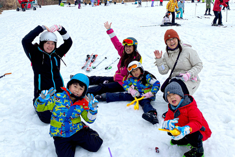 Busan : excursion d&#039;une journée à la station Eden Valley Resort pour faire du ski, du snowboard et de la lugeForfait complet SLED - Rendez-vous à la gare KTX de Busan