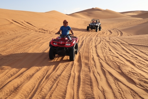 Z Dubaju: poranne pustynne safari i jazda quademPrywatny transfer 1-godzinne safari na quadach z regularną kolacją przy grillu