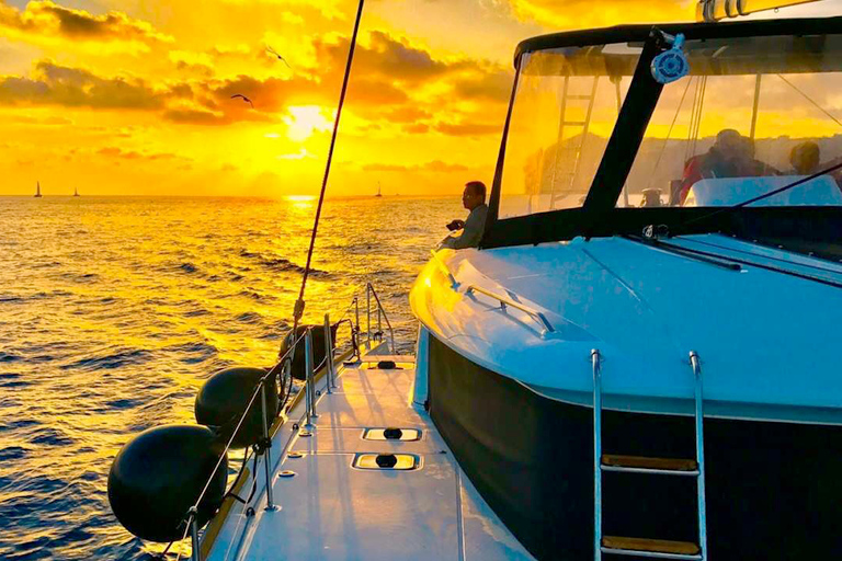 Santorin : croisière en catamaran avec repas et bar ouvertCroisière du matin avec repas et boissons