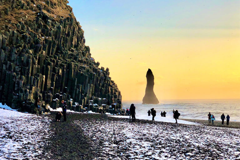 De Reykjavík: Tour Cachoeira Costa Sul, Areia Negra e Gelo