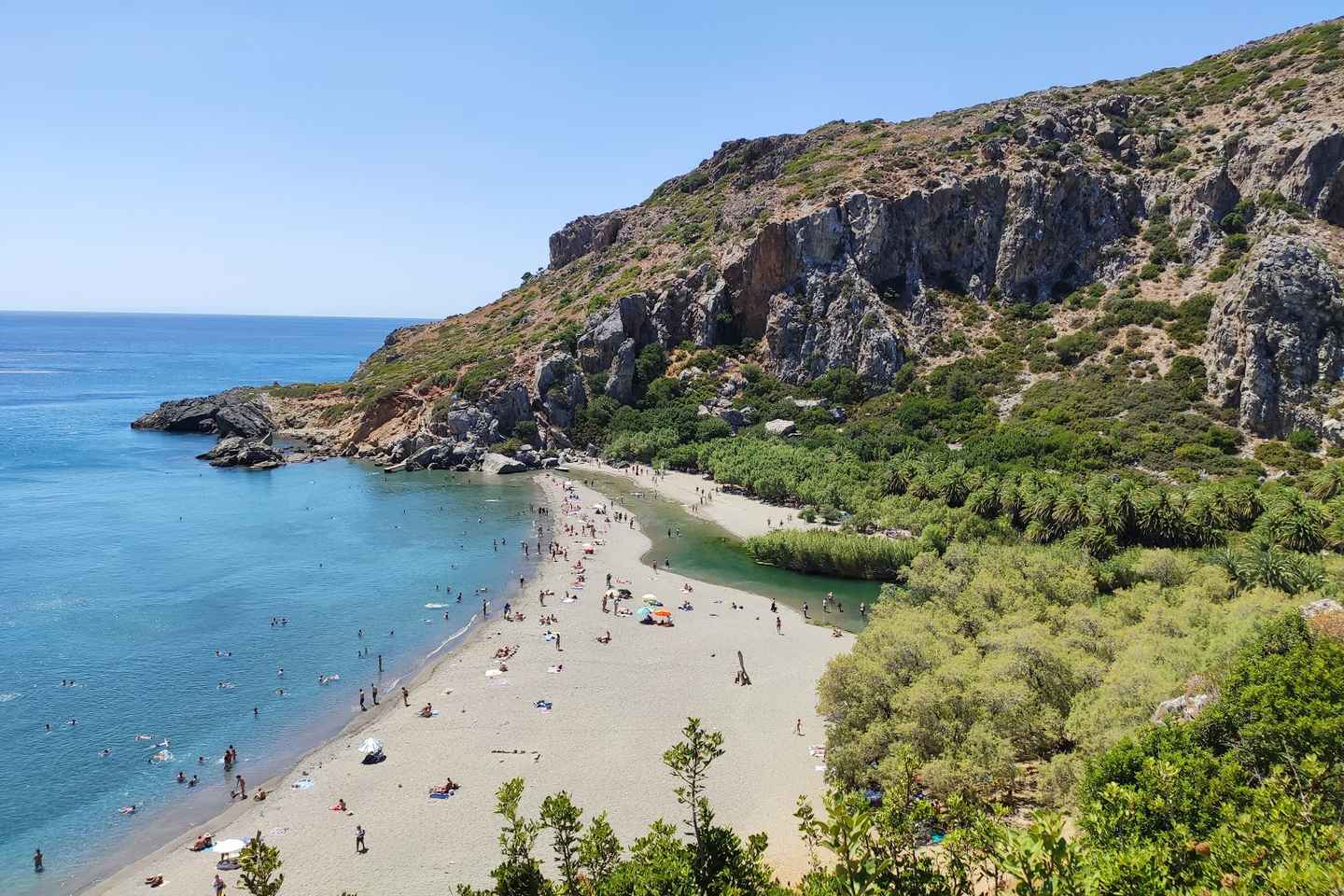 Escursione a Preveli: Spiaggia di Palme in Bus e Barca