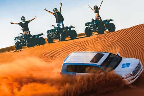 Dubai desert safari with quad bike, camel ride and Al Khayma Camp