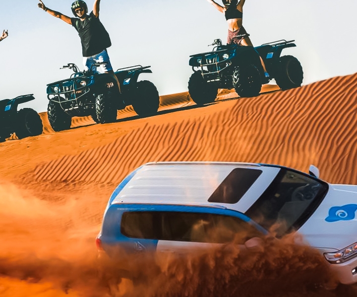 Fra Dubai: Ørkensafari, ATV, kamelridetur og Al Khayma-lejr