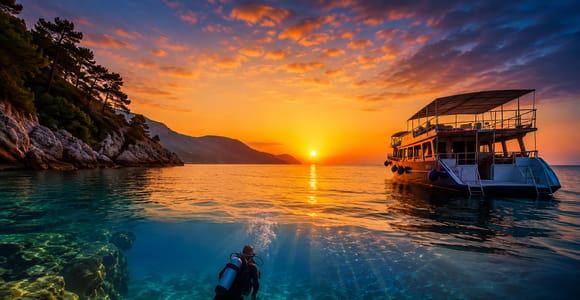 Kemer: Moonlight Bay Sunset Diving and Swimming Tour