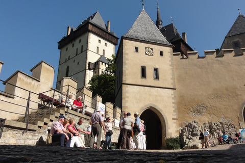 Castello di Karlštejn e fabbrica di cristalli: tour privato