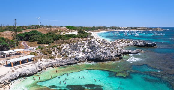 Perth: Rottnest Island Fähre, Fahrrad, Kaffee und Hummerbrötchen