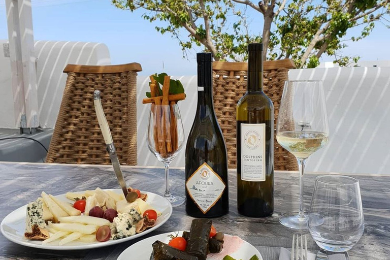 Santorini: tour de cata de vinos con almuerzo de 4 platos y 4 vinos