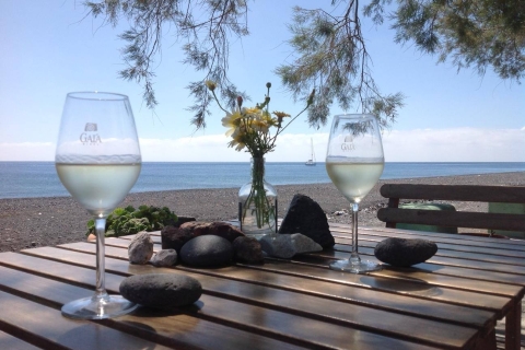 Santorini: Wycieczka po degustacji wina z 4-daniowym lunchem i 4-daniowymi winami