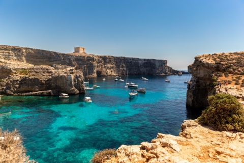 Baie de St-Paul : Gozo, Comino, lagon de cristal et grottesBaie de St-Paul : Gozo, Comino, lagon et grottes